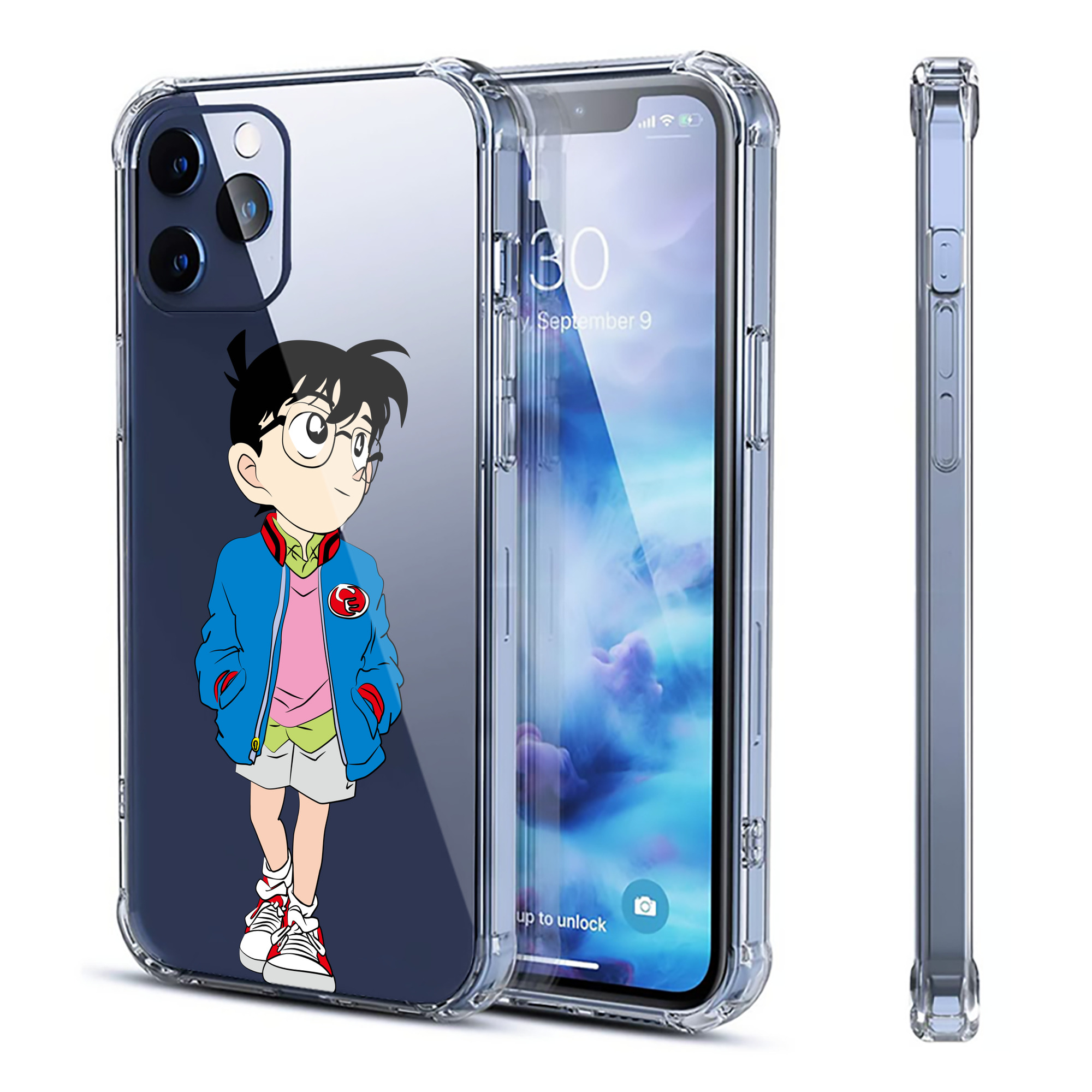 （画像用） 名探偵コナン 江戸川 コナン Detective Conan Conan Edogawa 【iPhone 12シリーズ対応】透明スマホケース（クリアソフトケース）